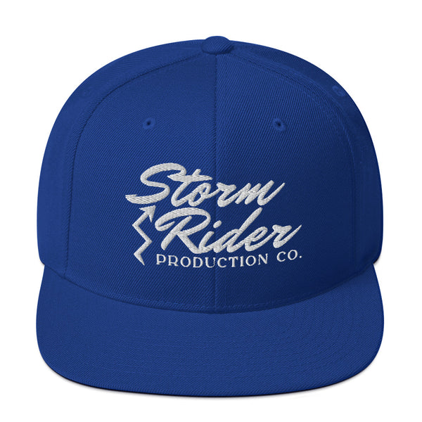 Storm Rider Flat Brim Snapback in Royal Blue, front view
